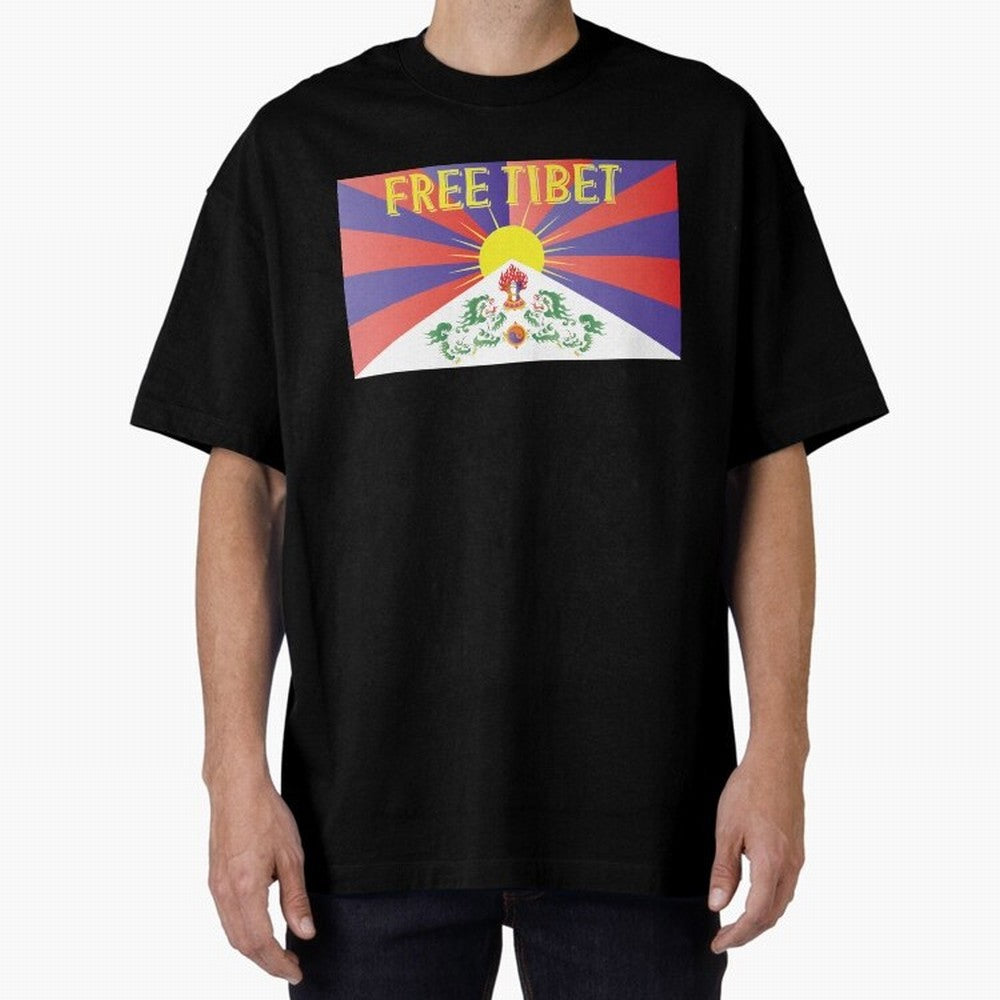 Free Tibet Movement Oversized T-Shirt Support the Legends of Match Day Hype around FIFA World Cup 2026 USA Canada Mexico, Haaland and Mbappe, England, Soccer Culture, Superstar Moments, National Team Dreams and Competitive Fire; Ideal for Football