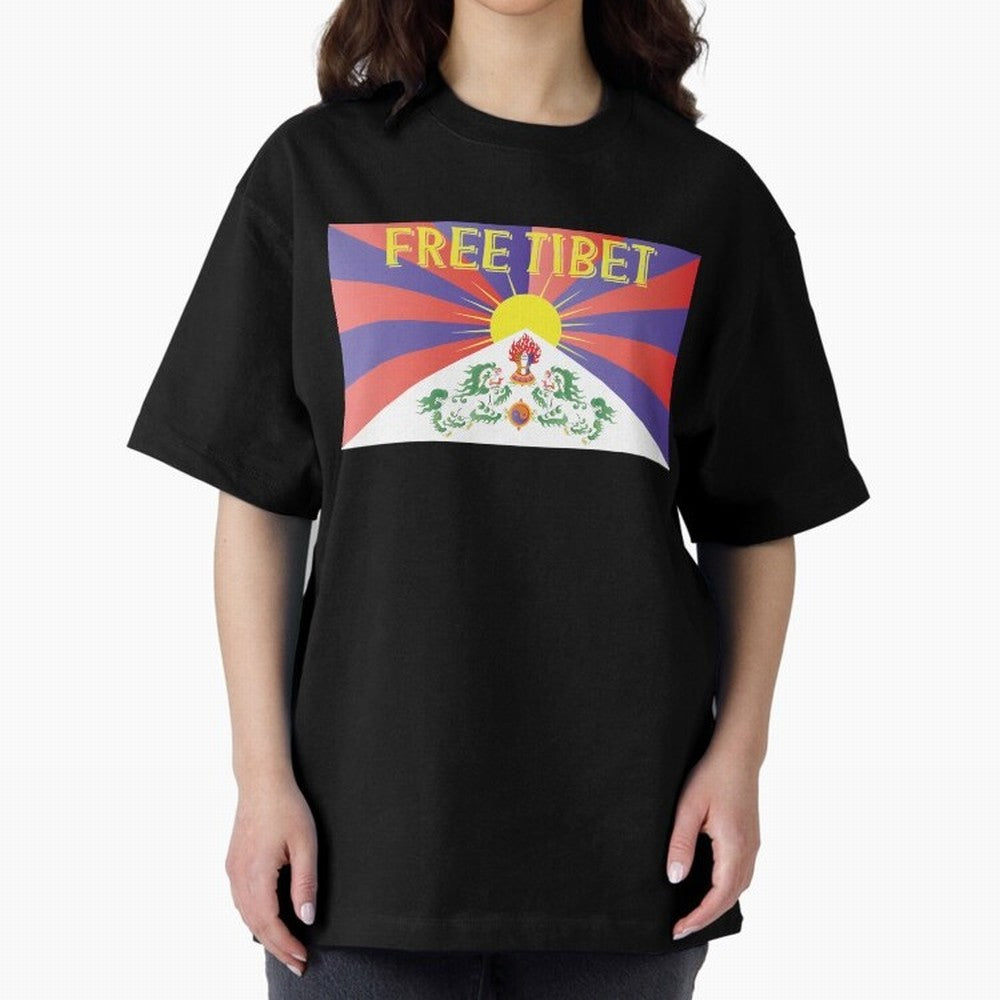 Free Tibet Movement Oversized T-Shirt Support the Legends of Match Day Hype around FIFA World Cup 2026 USA Canada Mexico, Haaland and Mbappe, England, Soccer Culture, Superstar Moments, National Team Dreams and Competitive Fire; Ideal for Football