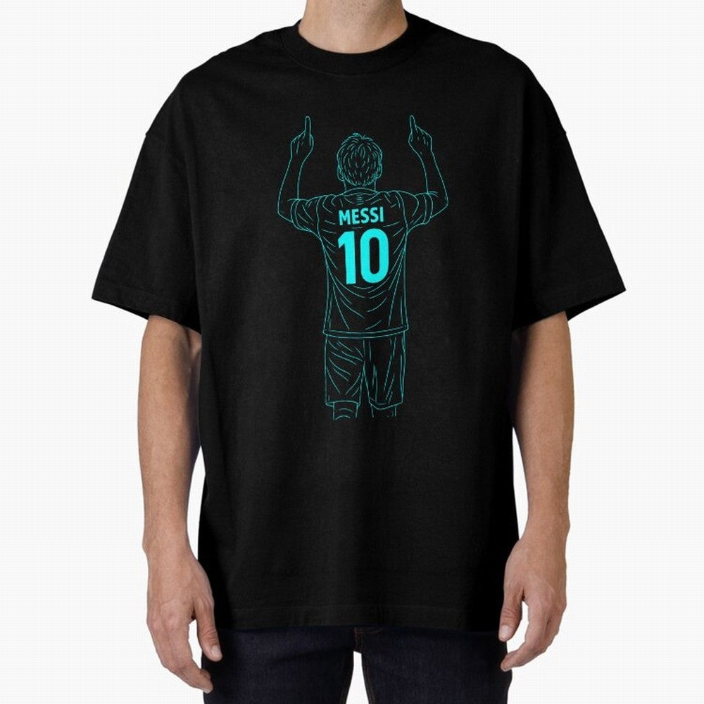 Messi Iconic Celebration Oversized T-Shirt Feel the Trophy Chase of Global Football Passion for FIFA World Cup 2026 USA Canada Mexico, Driven by Cristiano Ronaldo, England and Germany, Supporter Pride, Iconic Celebrations, Legendary Names and