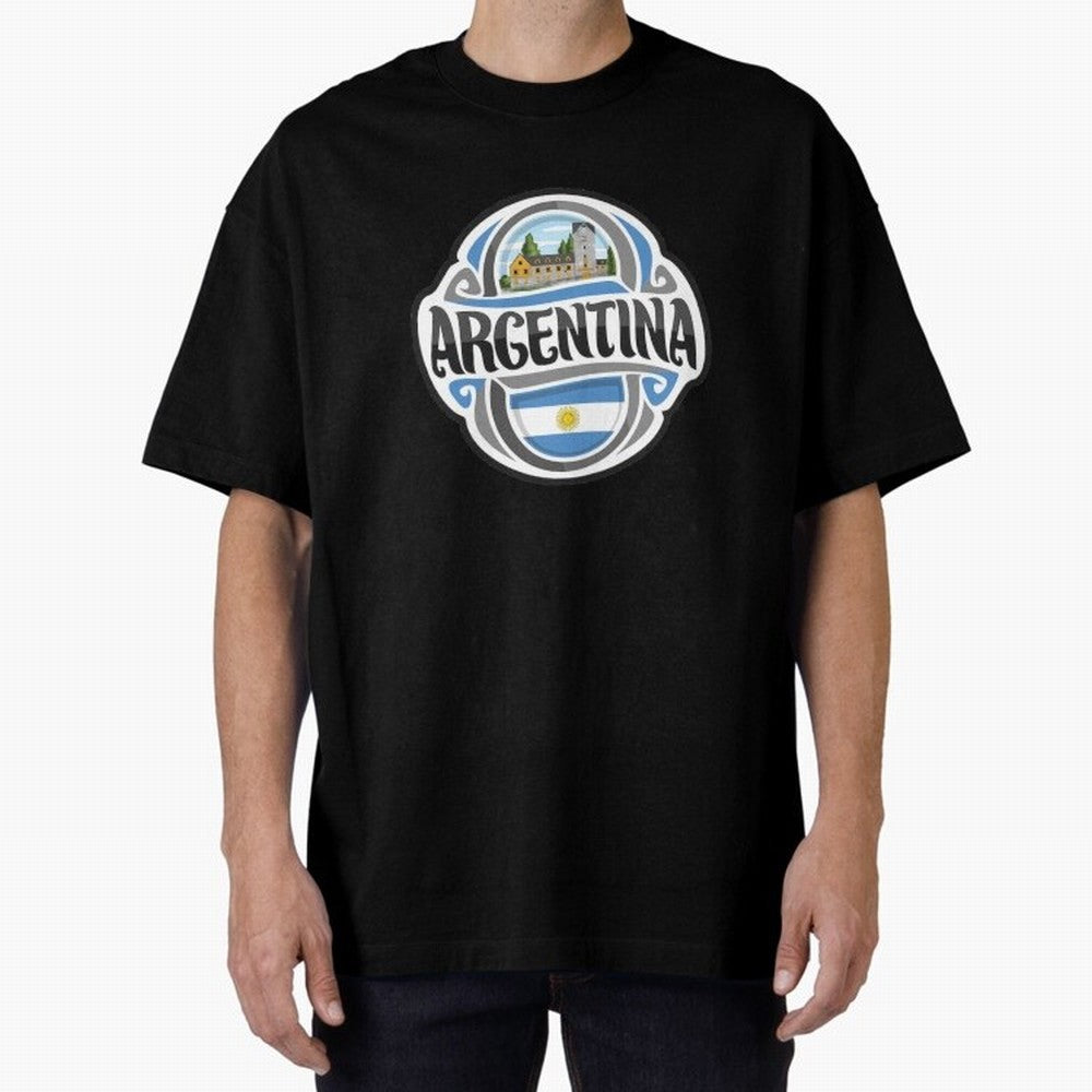 Decorative Argentina Logo Oversized T-Shirt Carry the FIFA World Cup 2026 Group Stage Journey through Mbappe and Neymar Highlights, France Pride, Champion Mindset, Group Stage Buzz, Knockout Tension and Passionate Fan Culture; Perfect for Fans,