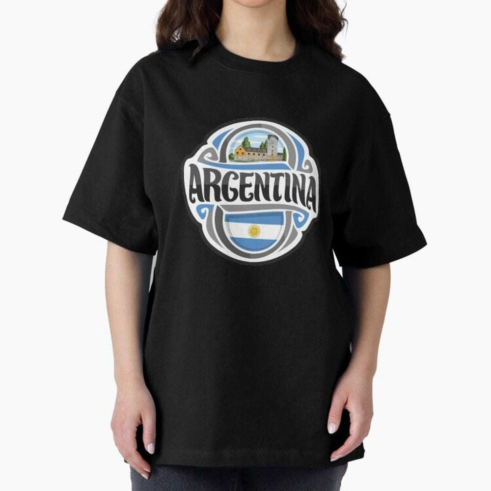 Decorative Argentina Logo Oversized T-Shirt Carry the FIFA World Cup 2026 Group Stage Journey through Mbappe and Neymar Highlights, France Pride, Champion Mindset, Group Stage Buzz, Knockout Tension and Passionate Fan Culture; Perfect for Fans,