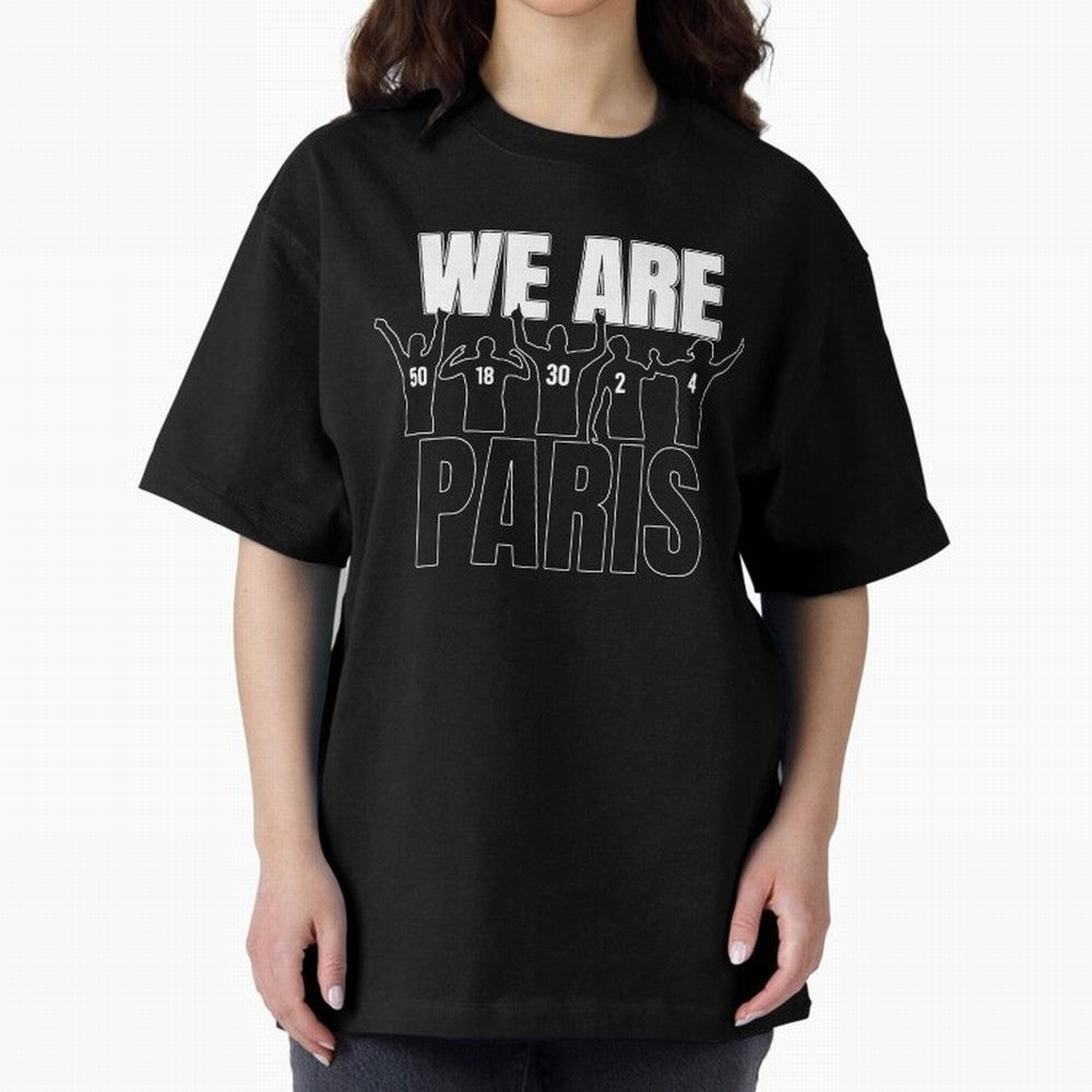 We are Paris Oversized T-Shirt Elevate FIFA World Cup 2026 Group Stage Spirit, Centered on France, Cristiano Ronaldo, Football Passion, Legendary Performances, Festival Vibes and Supporter Community; Great for Supporters Who Love Legendary Players,