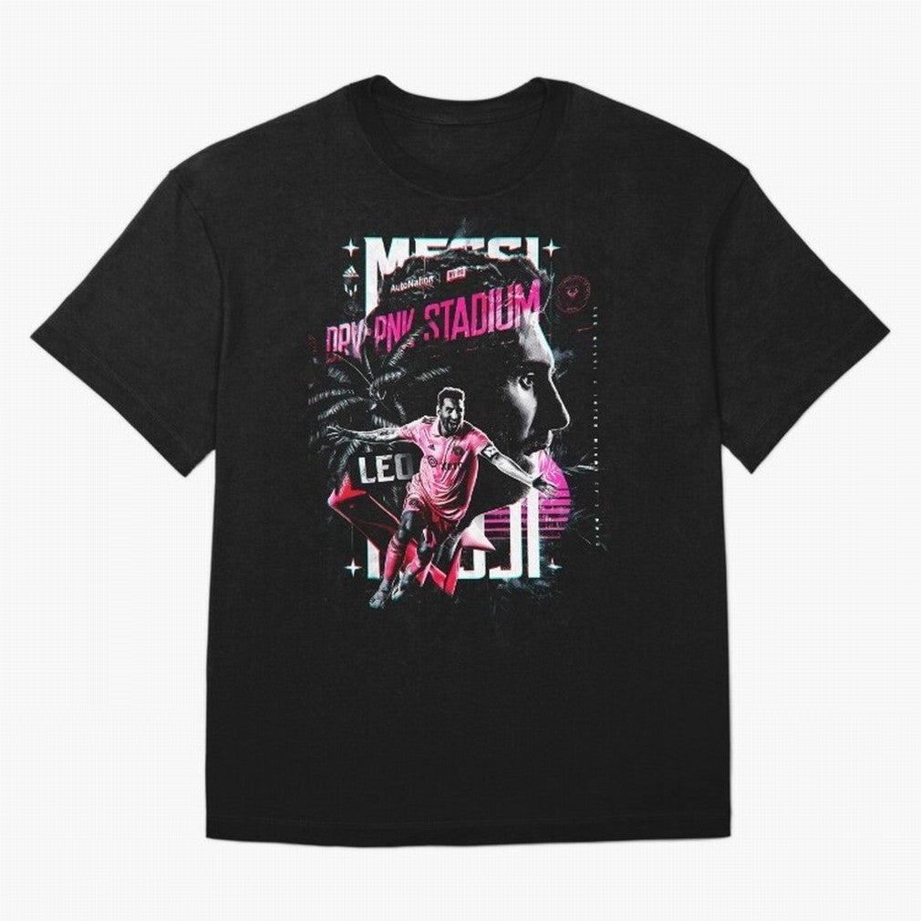 LEONEL MESSI PINK STADIUM Essential T-Shirt Share Global Football Passion for FIFA World Cup 2026 USA Canada Mexico, Driven by Messi, Neymar and Mbappe, Spain and Netherlands, Soccer Culture, Superstar Moments, National Team Dreams and Competitive