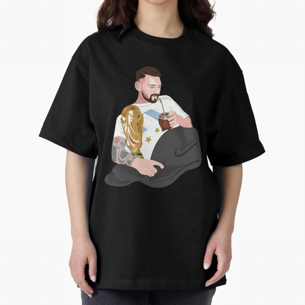 Messi with the World Cup and drinking mate Classic T-Shirt Bring World Football Passion into Global Football Passion for FIFA World Cup 2026 USA Canada Mexico, with Haaland and Mbappe, Portugal, Football Festival Excitement, Trophy Ambitions,