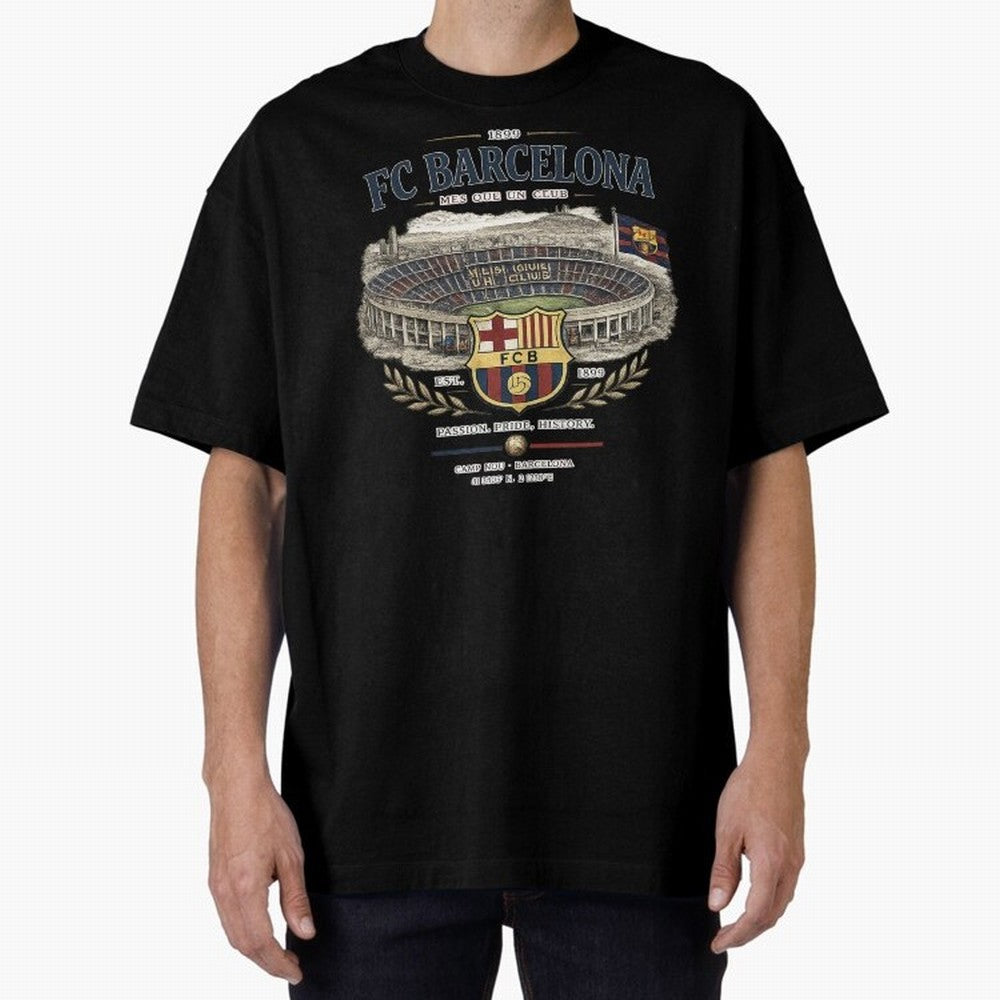 FC Barcelona Vintage Football Streetwear Oversized T-Shirt Unlock the FIFA World Cup 2026 Group Stage Journey through Neymar, Haaland and Cristiano Ronaldo Highlights, Portugal, Spain and Germany Pride, Worldwide Fan Energy, Dramatic Goals, Stadium
