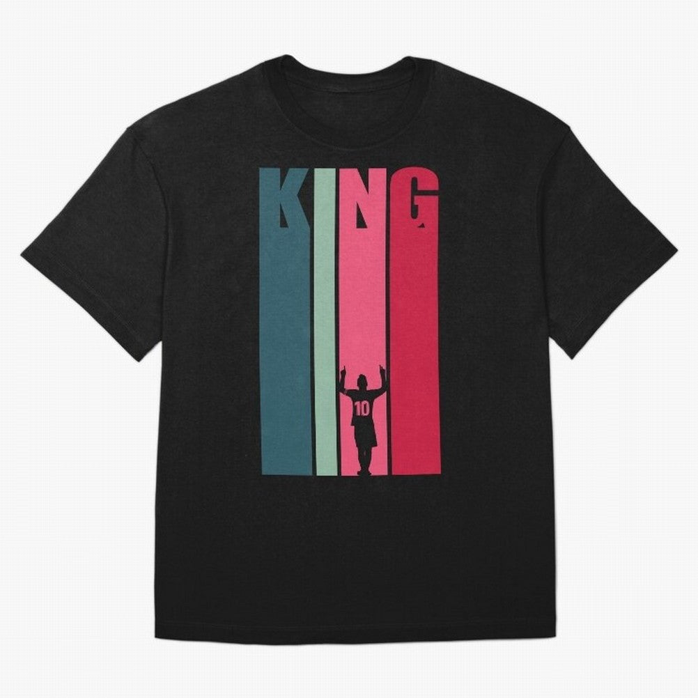 Soccer's King. Oversized T-Shirt Make Memories around Global Football Passion for FIFA World Cup 2026 USA Canada Mexico, Built around Messi, Neymar and Mbappe, England, France and Netherlands, Football Festival Excitement, Trophy Ambitions, Country