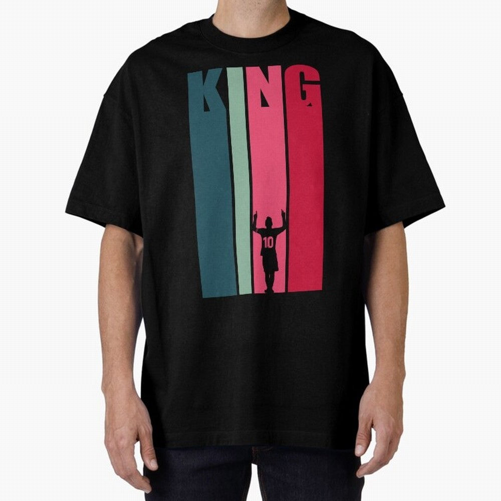 Soccer's King. Oversized T-Shirt Make Memories around Global Football Passion for FIFA World Cup 2026 USA Canada Mexico, Built around Messi, Neymar and Mbappe, England, France and Netherlands, Football Festival Excitement, Trophy Ambitions, Country