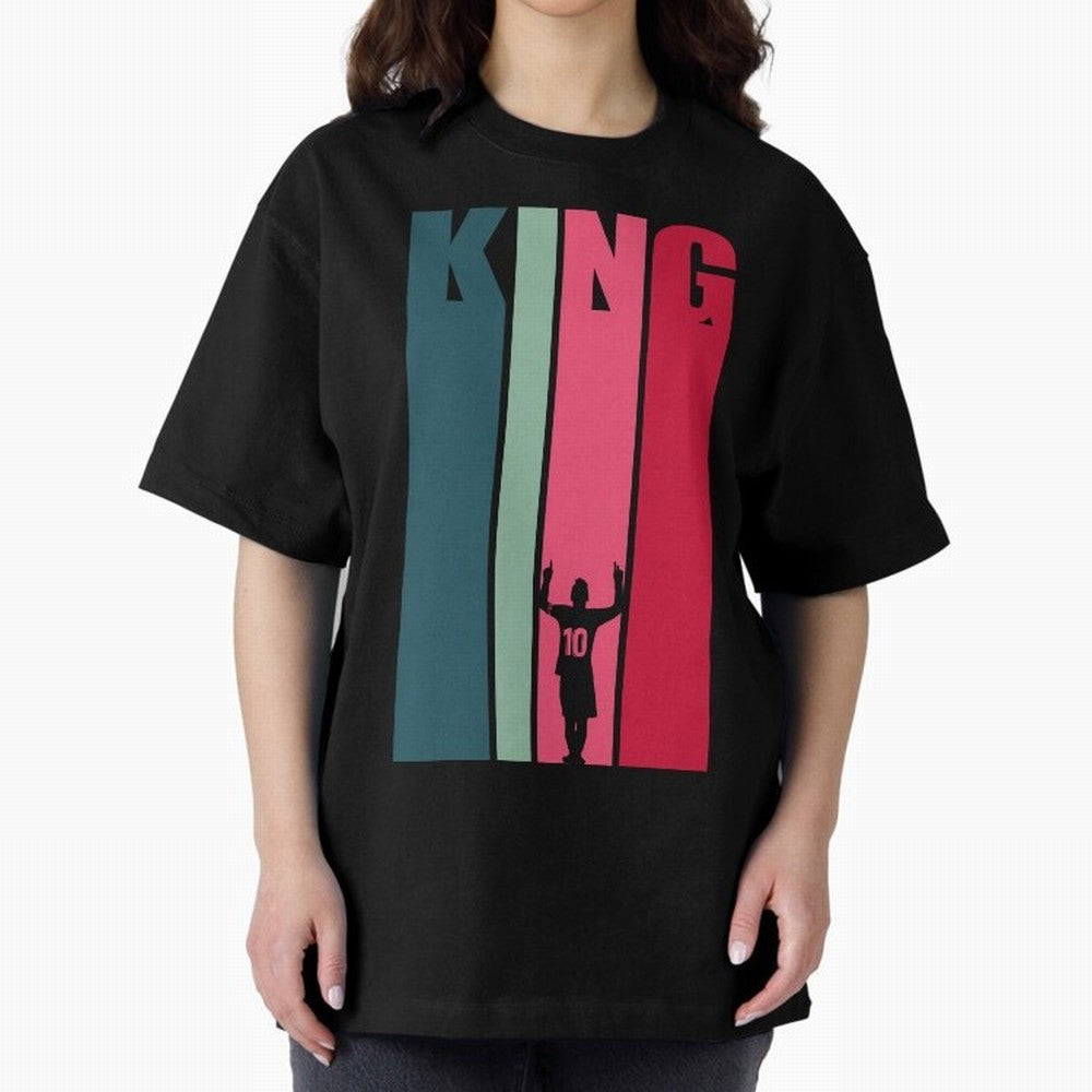 Soccer's King. Oversized T-Shirt Make Memories around Global Football Passion for FIFA World Cup 2026 USA Canada Mexico, Built around Messi, Neymar and Mbappe, England, France and Netherlands, Football Festival Excitement, Trophy Ambitions, Country