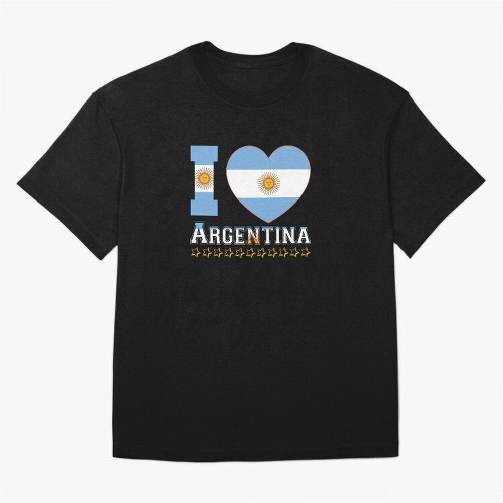 I love Argentina Classic T-Shirt Celebrate the Magic of the FIFA World Cup 2026 Journey through Messi and Cristiano Ronaldo Highlights, Brazil Pride, Goal Celebration Energy, Supporter Heritage, Football Icons and Worldwide Tournament Joy; Great