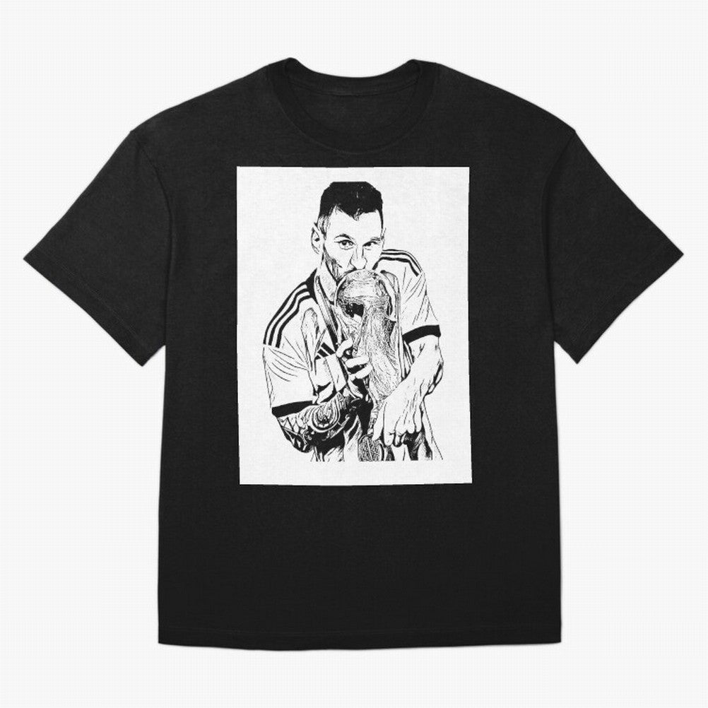 Drawing Leo Messi Classic T-Shirt Embrace FIFA World Cup 2026 Group Stage Capturing Haaland and Mbappe, Netherlands Energy, Football History, Final Match Energy, Crowd Noise and Once in a Lifetime Moments; Perfect for People Who Love Argentina,