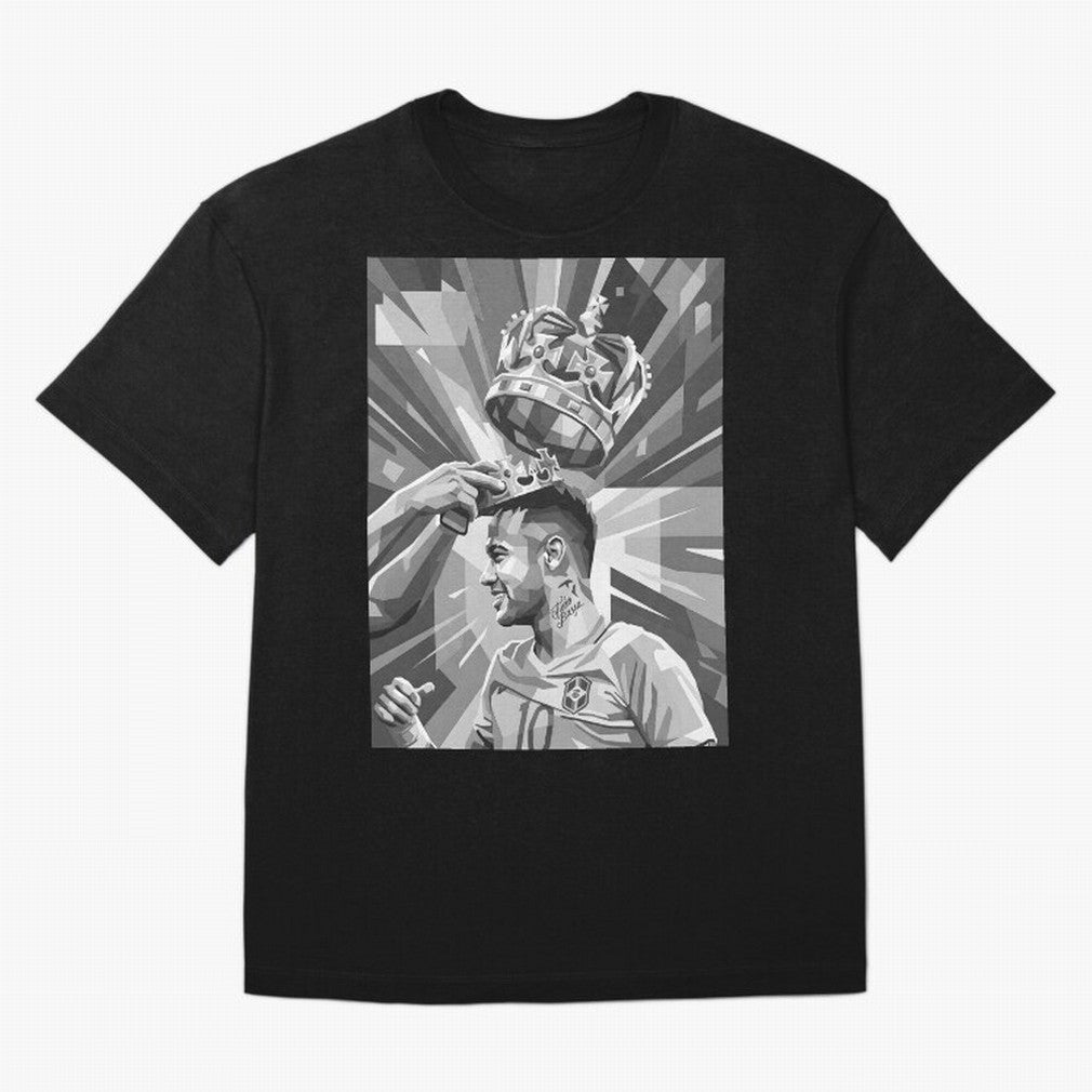 Neymar Grayscale Classic T-Shirt Celebrate Every Goal in Match Day Hype around FIFA World Cup 2026, Haaland and Mbappe, Argentina and Brazil, Vintage Soccer Flavor, Modern Football Stars, National Flags and Final Night Emotion; Great for Supporters