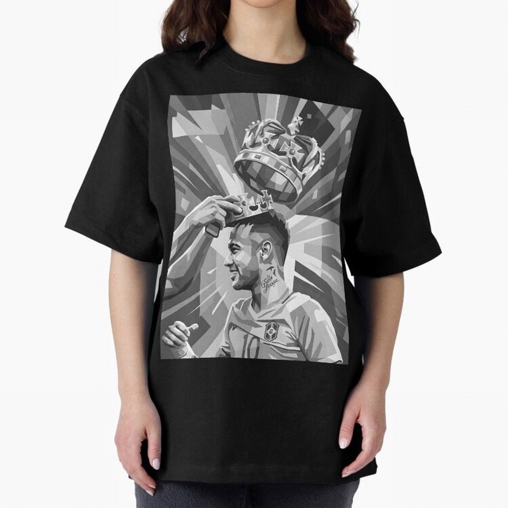 Neymar Grayscale Classic T-Shirt Celebrate Every Goal in Match Day Hype around FIFA World Cup 2026, Haaland and Mbappe, Argentina and Brazil, Vintage Soccer Flavor, Modern Football Stars, National Flags and Final Night Emotion; Great for Supporters