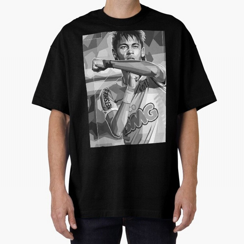 Neymar Grayscale Classic T-Shirt Bring Stadium Energy to Global Football Passion for FIFA World Cup 2026, Connected to Messi and Cristiano Ronaldo, Brazil, Football Festival Excitement, Trophy Ambitions, Country Rivalries and Star Player Buzz; Made