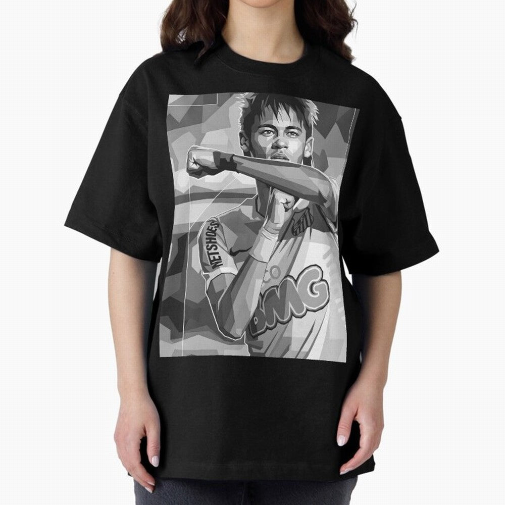 Neymar Grayscale Classic T-Shirt Bring Stadium Energy to Global Football Passion for FIFA World Cup 2026, Connected to Messi and Cristiano Ronaldo, Brazil, Football Festival Excitement, Trophy Ambitions, Country Rivalries and Star Player Buzz; Made