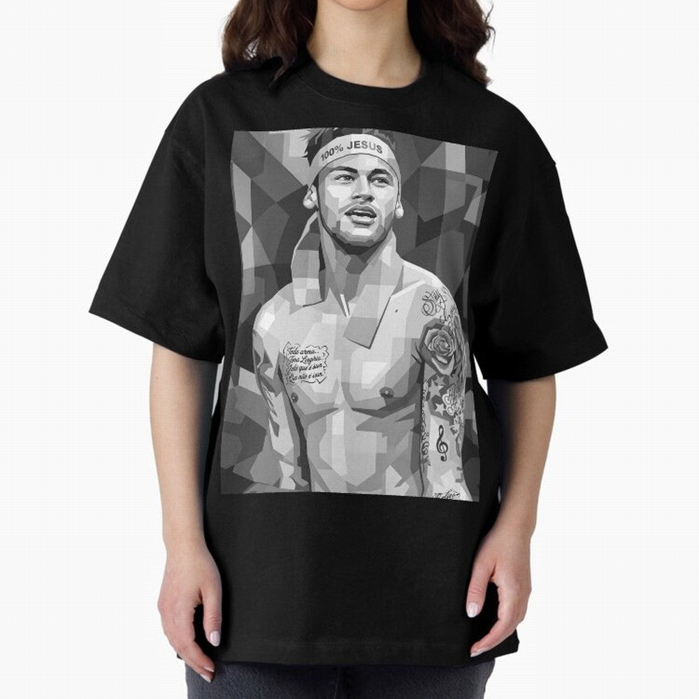 Neymar Grayscale Classic T-Shirt Elevate Global Football Passion for FIFA World Cup 2026 USA Canada Mexico, with Mbappe, France and Portugal, Classic Soccer Heritage, Championship Pressure, Fan Loyalty and International Pride; Ideal for Football