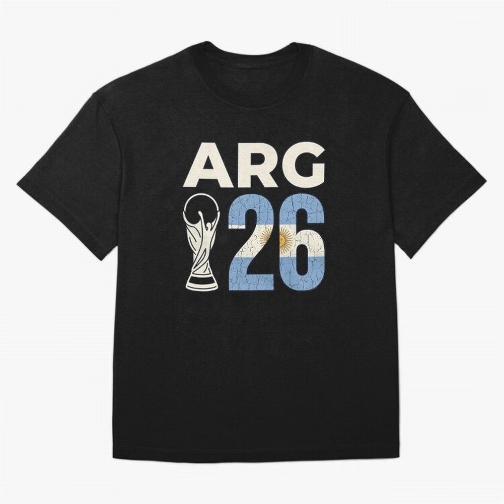 Argentina Football World Cup 2026 - Vintage Arg 26 Flag Design Essential T-Shirt Show Up for the Glory of FIFA World Cup 2026 Spirit, Centered on Brazil, Portugal and Argentina, Messi, CR7 and Mbappe, Football Festival Excitement, Trophy Ambitions,