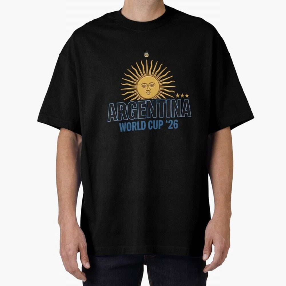 Argentina Football Sun of May - World Cup 2026 Gold Edition Essential T-Shirt Bring World Football Passion into FIFA World Cup 2026 Group Stage Spirit, Capturing Argentina, France and Brazil, Cristiano Ronaldo, Stadium Memories, Football Loyalty,