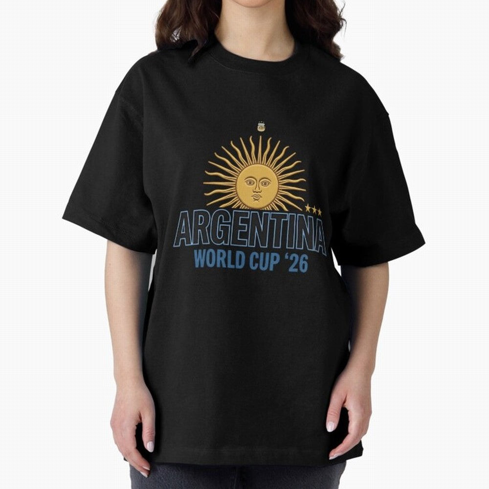 Argentina Football Sun of May - World Cup 2026 Gold Edition Essential T-Shirt Bring World Football Passion into FIFA World Cup 2026 Group Stage Spirit, Capturing Argentina, France and Brazil, Cristiano Ronaldo, Stadium Memories, Football Loyalty,