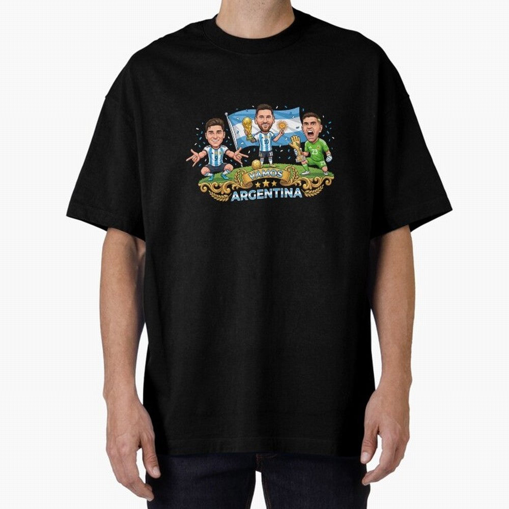 Argentina World Champions Messi Cartoon Classic T-Shirt Bring Supporter Culture to FIFA World Cup 2026 USA Canada Mexico Inspired by Haaland, Portugal Energy, Classic Soccer Heritage, Championship Pressure, Fan Loyalty and International Pride;