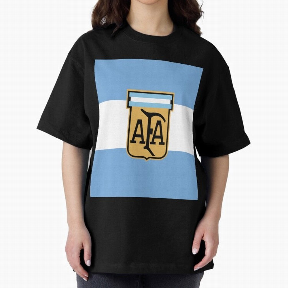 Argentina | 2026 World Cup Fan Apparel Oversized T-Shirt Join Supporters Worldwide for Global Football Passion for FIFA World Cup 2026 Group Stage, Connected to Messi and Cristiano Ronaldo, Brazil, Championship Spirit, Famous Goals, Roaring Crowds