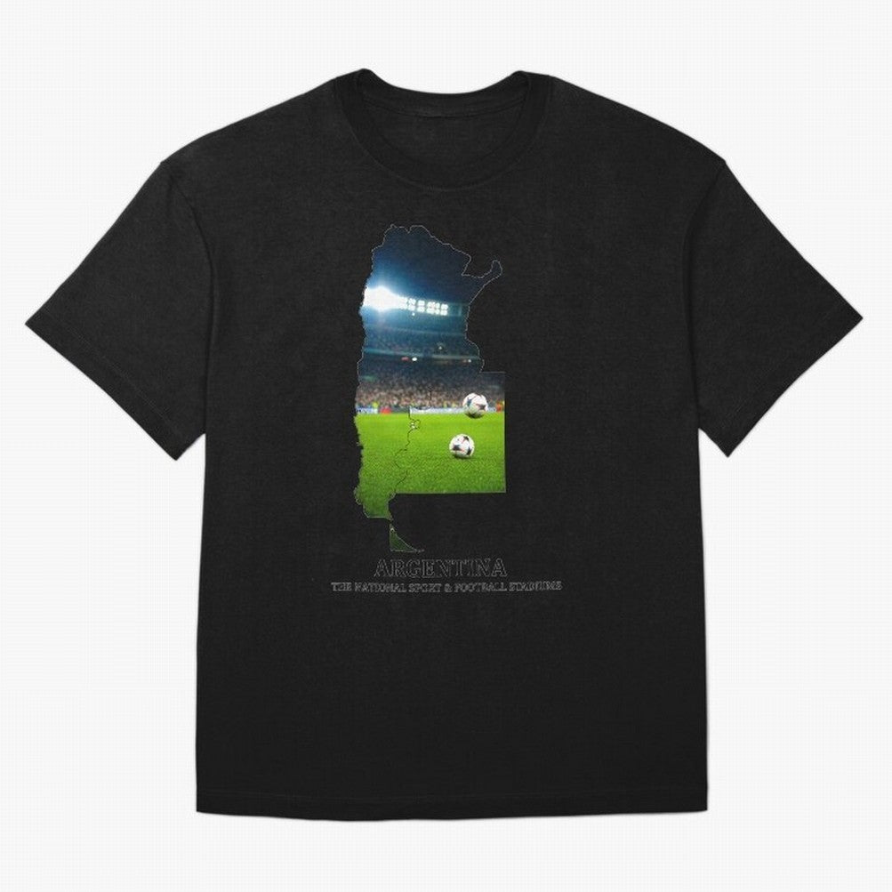 Argentina Map Art - Football Passion & National Stadiums Design Classic T-Shirt Keep Football History Alive during the FIFA World Cup 2026 USA Canada Mexico Journey through Messi and Cristiano Ronaldo Highlights, Portugal, Spain and Germany Pride,