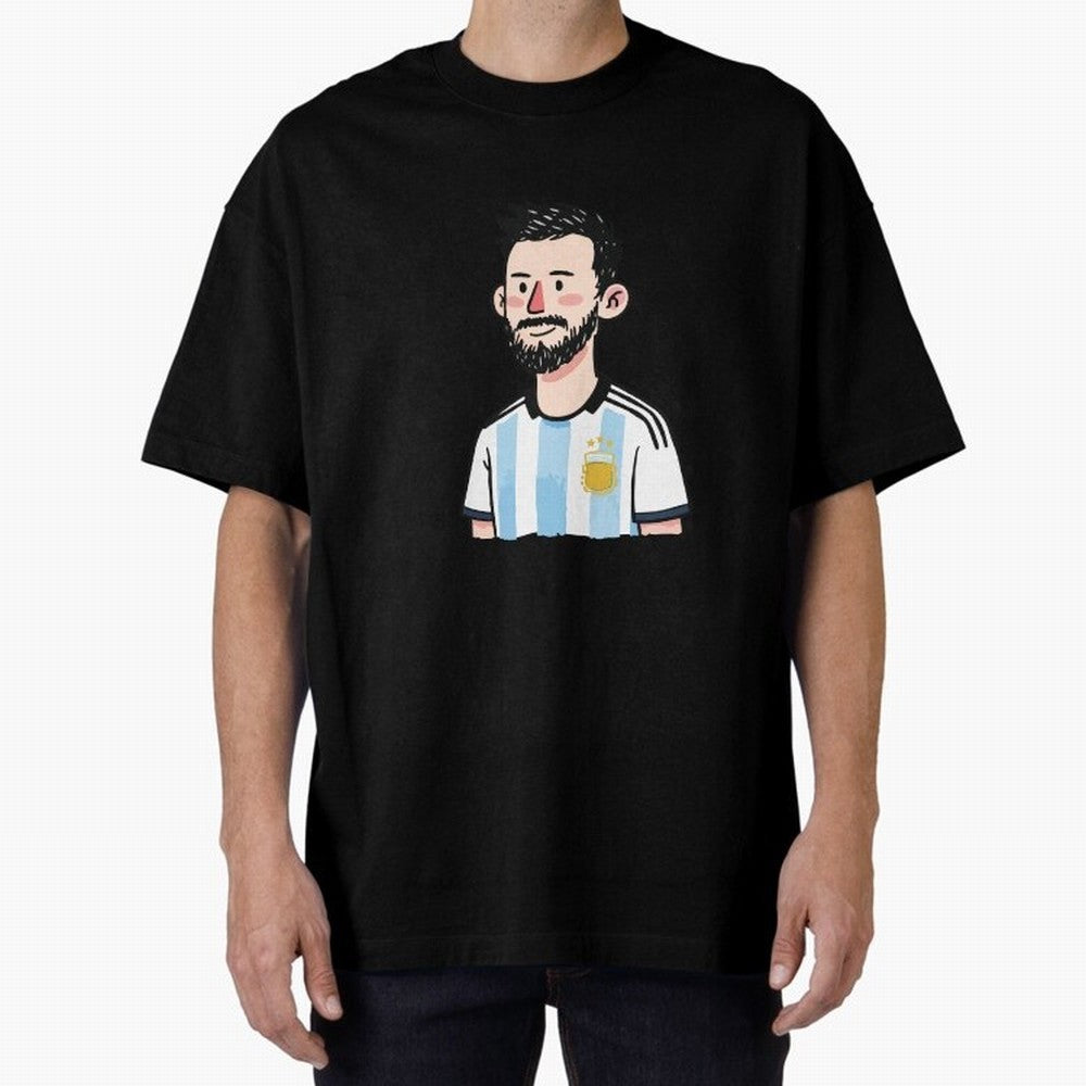 Argentina Soccer Football Player Oversized T-Shirt Relive Global Football Passion for FIFA World Cup 2026 Group Stage, Highlighting Mbappe and Neymar, Brazil, Soccer Culture, Superstar Moments, National Team Dreams and Competitive Fire; Perfect for