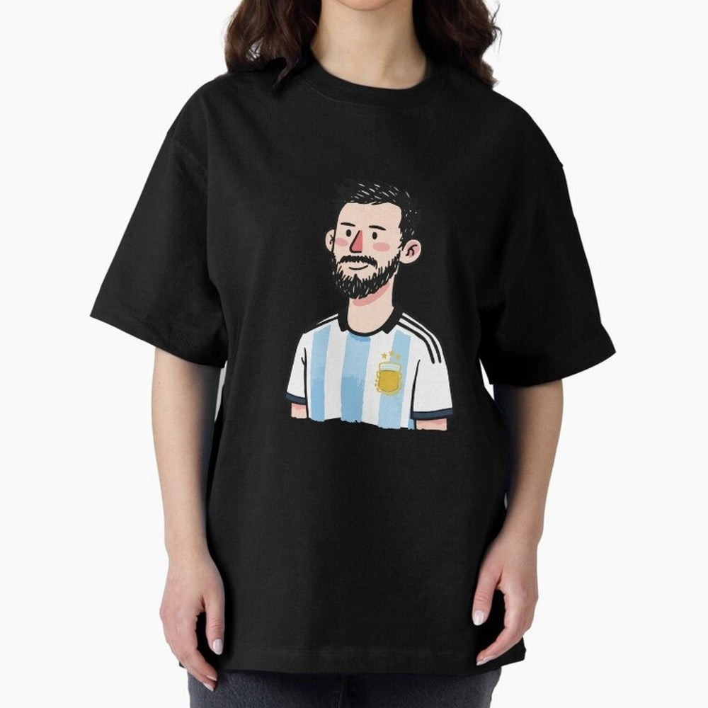 Argentina Soccer Football Player Oversized T-Shirt Relive Global Football Passion for FIFA World Cup 2026 Group Stage, Highlighting Mbappe and Neymar, Brazil, Soccer Culture, Superstar Moments, National Team Dreams and Competitive Fire; Perfect for