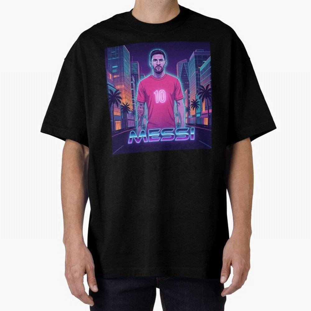 Inter Miami Football Legend Messi Cyberpunk Retro Futurist Design Classic T-Shirt Celebrate Global Football Passion for FIFA World Cup 2026 Group Stage, Built around Mbappe and Neymar, Germany, Game Day Rituals, Football Legends, Country Pride and