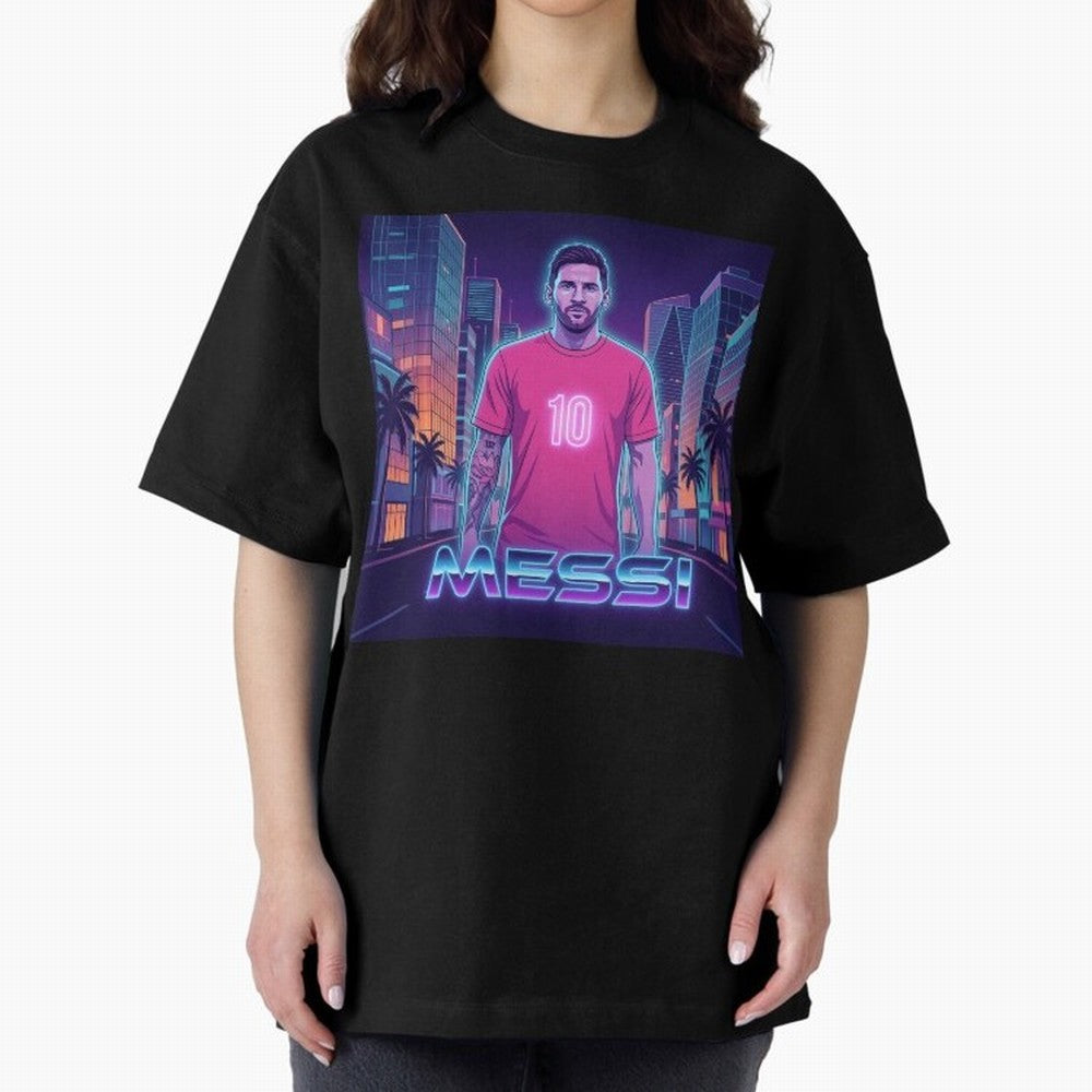 Inter Miami Football Legend Messi Cyberpunk Retro Futurist Design Classic T-Shirt Celebrate Global Football Passion for FIFA World Cup 2026 Group Stage, Built around Mbappe and Neymar, Germany, Game Day Rituals, Football Legends, Country Pride and
