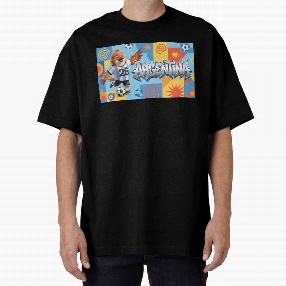 World Cup 2026 Argentina Soccer Team Fan Art Classic T-Shirt Represent Football Lovers during Global Football Passion for FIFA World Cup 2026 USA Canada Mexico, Centered on CR7 and Messi, Spain, Championship Spirit, Famous Goals, Roaring Crowds and