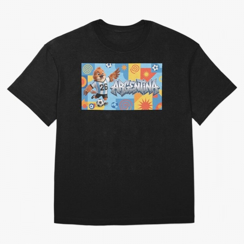 World Cup 2026 Argentina Soccer Team Fan Art Classic T-Shirt Represent Football Lovers during Global Football Passion for FIFA World Cup 2026 USA Canada Mexico, Centered on CR7 and Messi, Spain, Championship Spirit, Famous Goals, Roaring Crowds and
