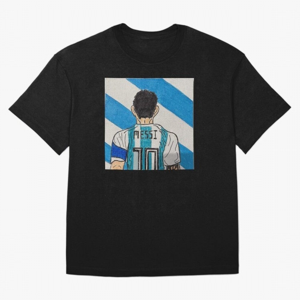 Messi Artwork Oversized T-Shirt Show Fan Pride Across the FIFA World Cup 2026 Journey through Cristiano Ronaldo Highlights, Spain Pride, Retro Football Energy, Iconic Rivalries, Trophy Chase Drama and Stadium Atmosphere; Built for Supporters