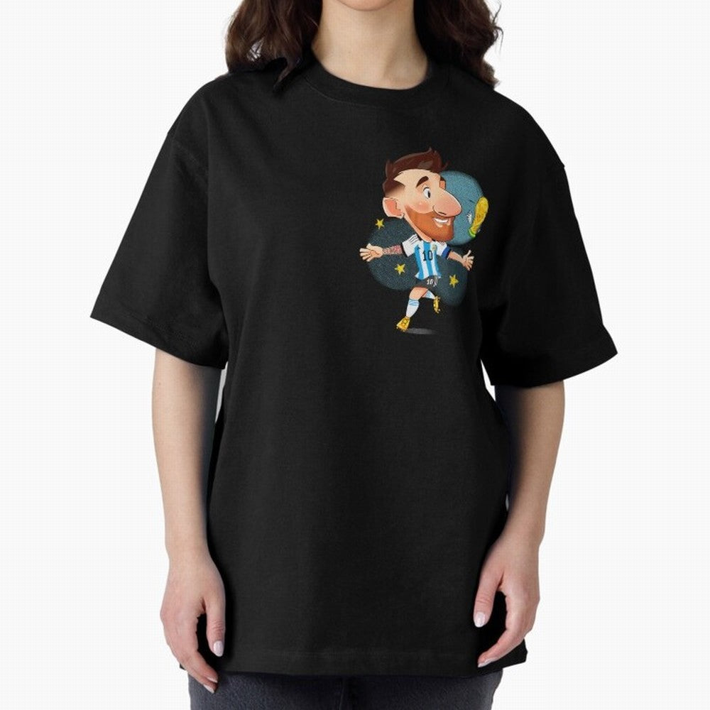 Messi GOAT Oversized T-Shirt Share the Excitement of FIFA World Cup 2026 USA Canada Mexico Spirit, Built around England and Germany, Cristiano Ronaldo, Goal Celebration Energy, Supporter Heritage, Football Icons and Worldwide Tournament Joy; Made