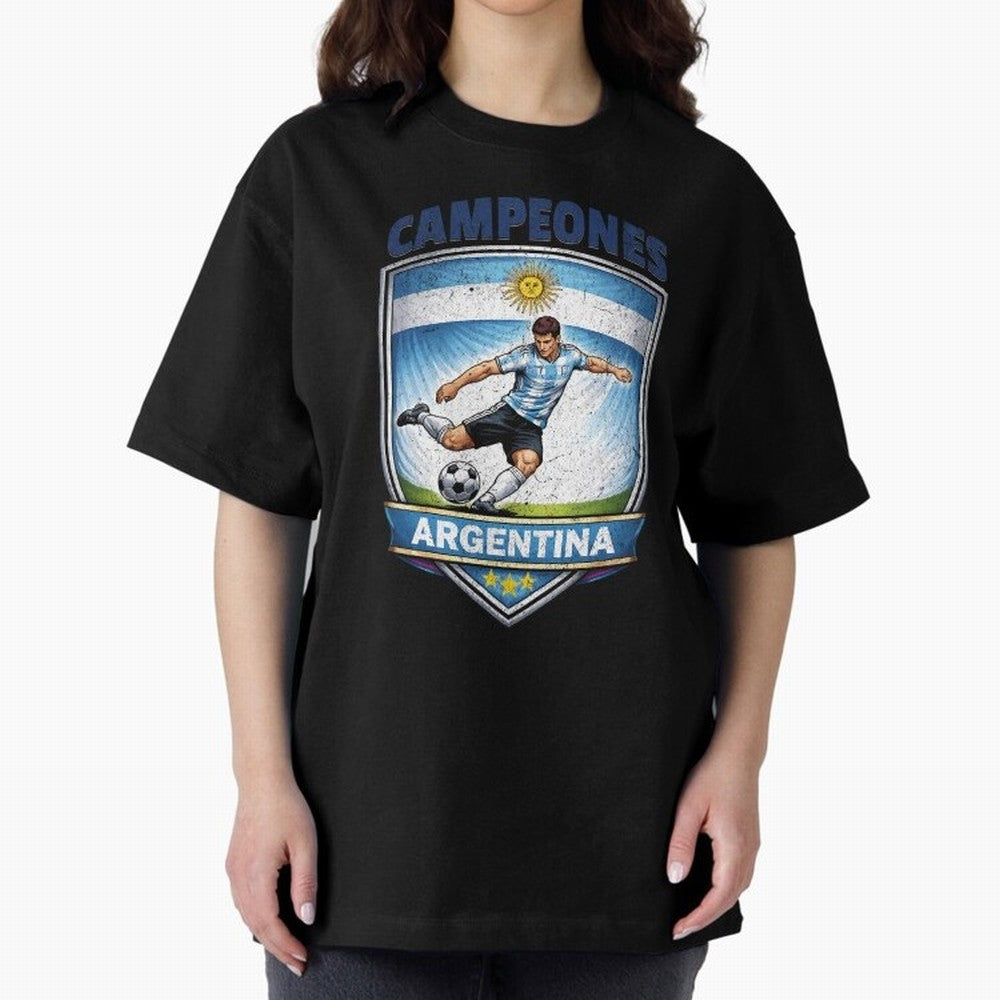 Argentina Vintage Soccer Badge - Campeones 3 Stars Essential T-Shirt Share Match Day Hype around FIFA World Cup 2026 USA Canada Mexico, Mbappe and Neymar, Portugal, Spain and Germany, Game Day Rituals, Football Legends, Country Pride and the Road