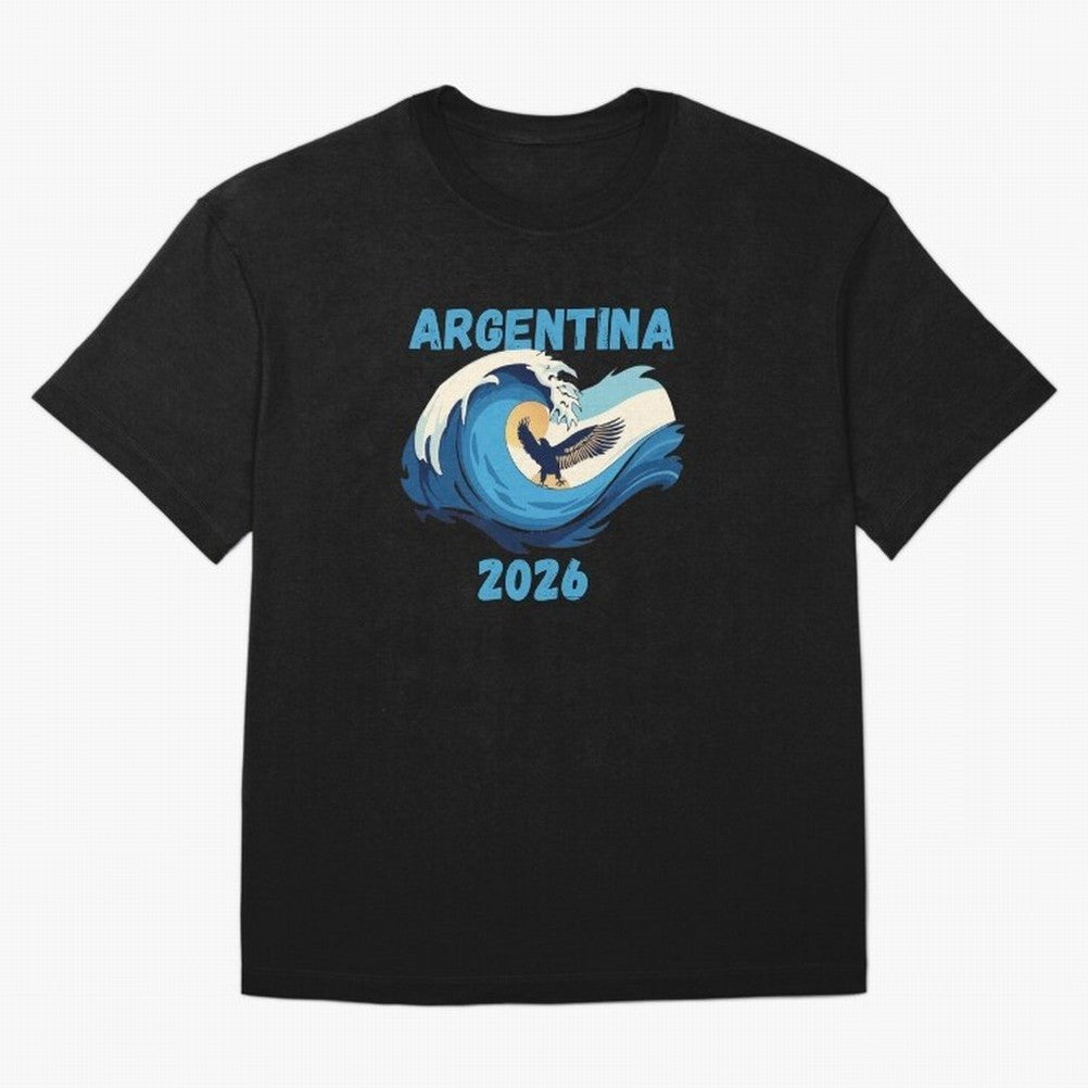 Camiseta y Calcoman¨ªa Argentina - Dise?o Bandera Albiceleste para Hinchas. Oversized T-Shirt Follow the Road to FIFA World Cup 2026 Group Stage Capturing CR7 and Messi, England Energy, Championship Spirit, Famous Goals, Roaring Crowds and