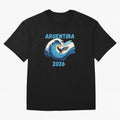 Camiseta y Calcoman¨ªa Argentina - Dise?o Bandera Albiceleste para Hinchas. Oversized T-Shirt Follow the Road to FIFA World Cup 2026 Group Stage Capturing CR7 and Messi, England Energy, Championship Spirit, Famous Goals, Roaring Crowds and