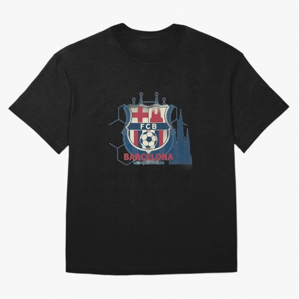 FCB Minimalist - Football Fan Design Oversized T-Shirt Show Support during FIFA World Cup 2026 Group Stage for Fans of Messi, Neymar and Mbappe and Brazil, Bringing Championship Spirit, Famous Goals, Roaring Crowds and International Football Unity;