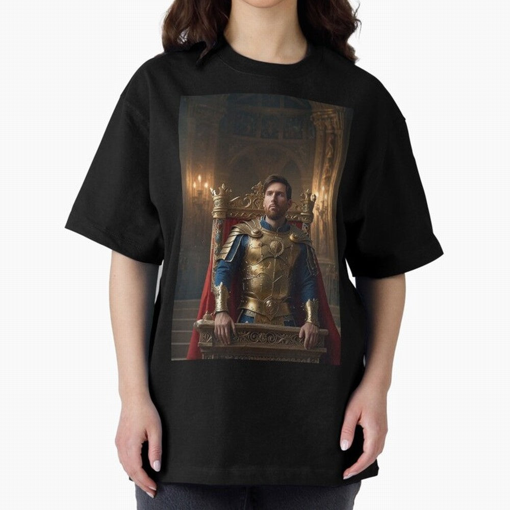 Messi the King 1 Oversized T-Shirt Bring International Match Energy to Global Football Passion for FIFA World Cup 2026, Driven by Haaland and Mbappe, Brazil, Portugal and Argentina, Fan Favorite Moments, National Team Passion, Big Match Drama and