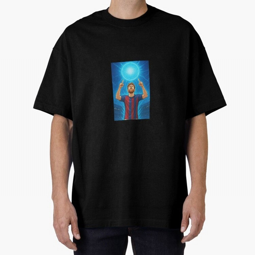 Barcelona Genkidama God Oversized T-Shirt Represent the Passion of the FIFA World Cup 2026 USA Canada Mexico Journey through Neymar, Haaland and Cristiano Ronaldo Highlights, Germany Pride, Sports Nostalgia, International Competition, Famous