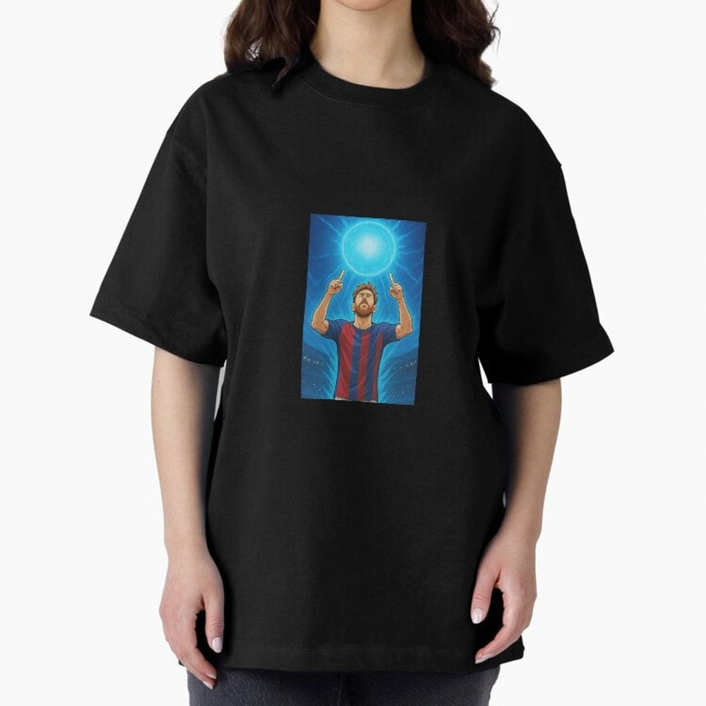 Barcelona Genkidama God Oversized T-Shirt Represent the Passion of the FIFA World Cup 2026 USA Canada Mexico Journey through Neymar, Haaland and Cristiano Ronaldo Highlights, Germany Pride, Sports Nostalgia, International Competition, Famous