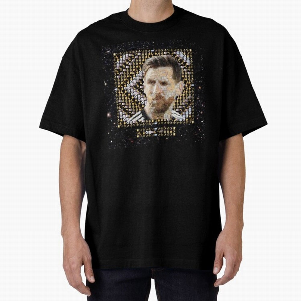 GOAT Emojified ¨C Messi-Inspired Visual Tribute | Legendary Football Grid Art | Iconic Symbolism in Emoji Form Oversized T-Shirt Bring Home Match Day Hype around FIFA World Cup 2026, Mbappe, Portugal, Goal Celebration Energy, Supporter Heritage,