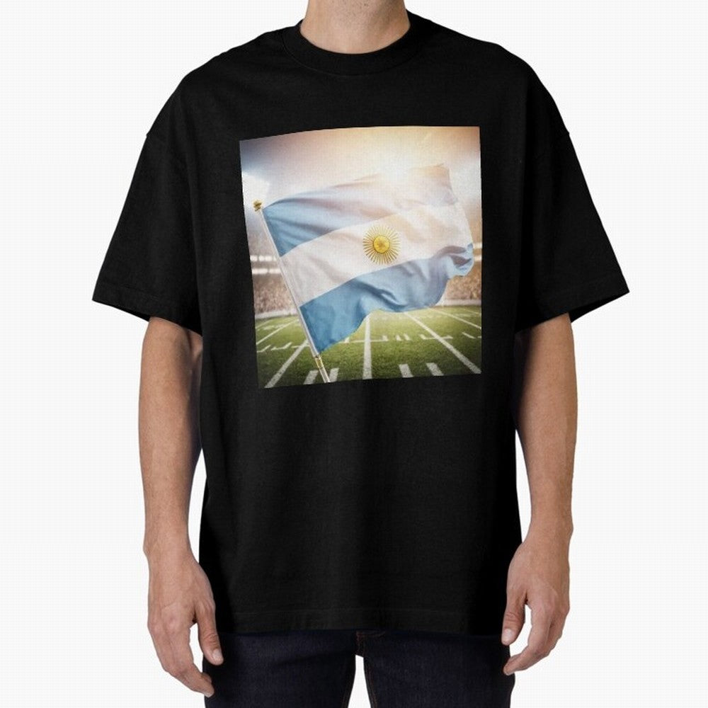 Argentina Flag 3D Football Design ¨C Supporters Argentina Classic T-Shirt Represent Fans Who Live for FIFA World Cup 2026 USA Canada Mexico Spirit, Built around Argentina and Brazil, Haaland, Fan Favorite Moments, National Team Passion, Big Match
