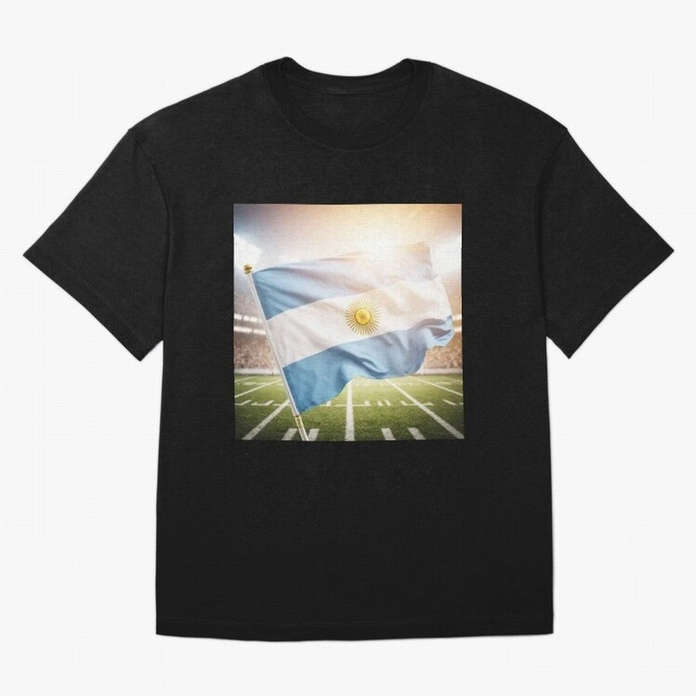 Argentina Flag 3D Football Design ¨C Supporters Argentina Classic T-Shirt Represent Fans Who Live for FIFA World Cup 2026 USA Canada Mexico Spirit, Built around Argentina and Brazil, Haaland, Fan Favorite Moments, National Team Passion, Big Match