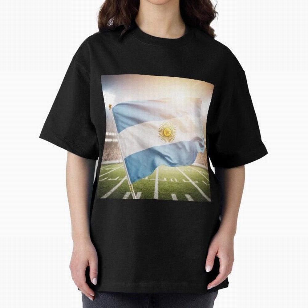 Argentina Flag 3D Football Design ¨C Supporters Argentina Classic T-Shirt Represent Fans Who Live for FIFA World Cup 2026 USA Canada Mexico Spirit, Built around Argentina and Brazil, Haaland, Fan Favorite Moments, National Team Passion, Big Match