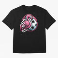 Flamingo & Soccer Fusion Classic T-Shirt Celebrate Supporters United by the FIFA World Cup 2026 Journey through Messi, CR7 and Mbappe Highlights, Portugal Pride, Stadium Memories, Football Loyalty, International Chants and Championship Tradition;