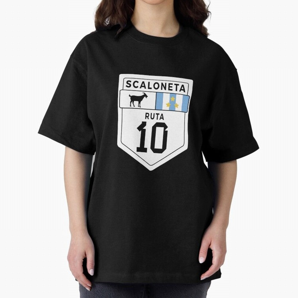 Scaloneta - Messi 10 - Goat Oversized T-Shirt Celebrate Fan Favorites in FIFA World Cup 2026 USA Canada Mexico for Fans of CR7 and Messi and France, Bringing Goal Celebration Energy, Supporter Heritage, Football Icons and Worldwide Tournament Joy;