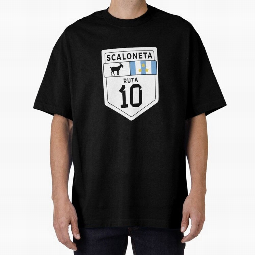 Scaloneta - Messi 10 - Goat Oversized T-Shirt Celebrate Fan Favorites in FIFA World Cup 2026 USA Canada Mexico for Fans of CR7 and Messi and France, Bringing Goal Celebration Energy, Supporter Heritage, Football Icons and Worldwide Tournament Joy;