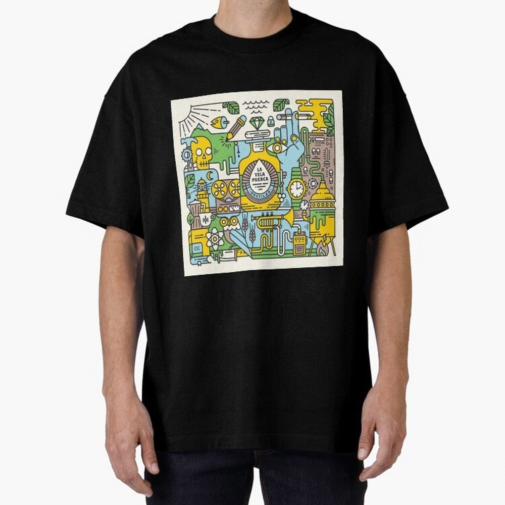 LA VELA PUERCA ROCK Oversized T-Shirt Show Love for Legendary Goals in Global Football Passion for FIFA World Cup 2026 Group Stage, with Messi, Neymar and Mbappe, England, Fan Favorite Moments, National Team Passion, Big Match Drama and Soccer