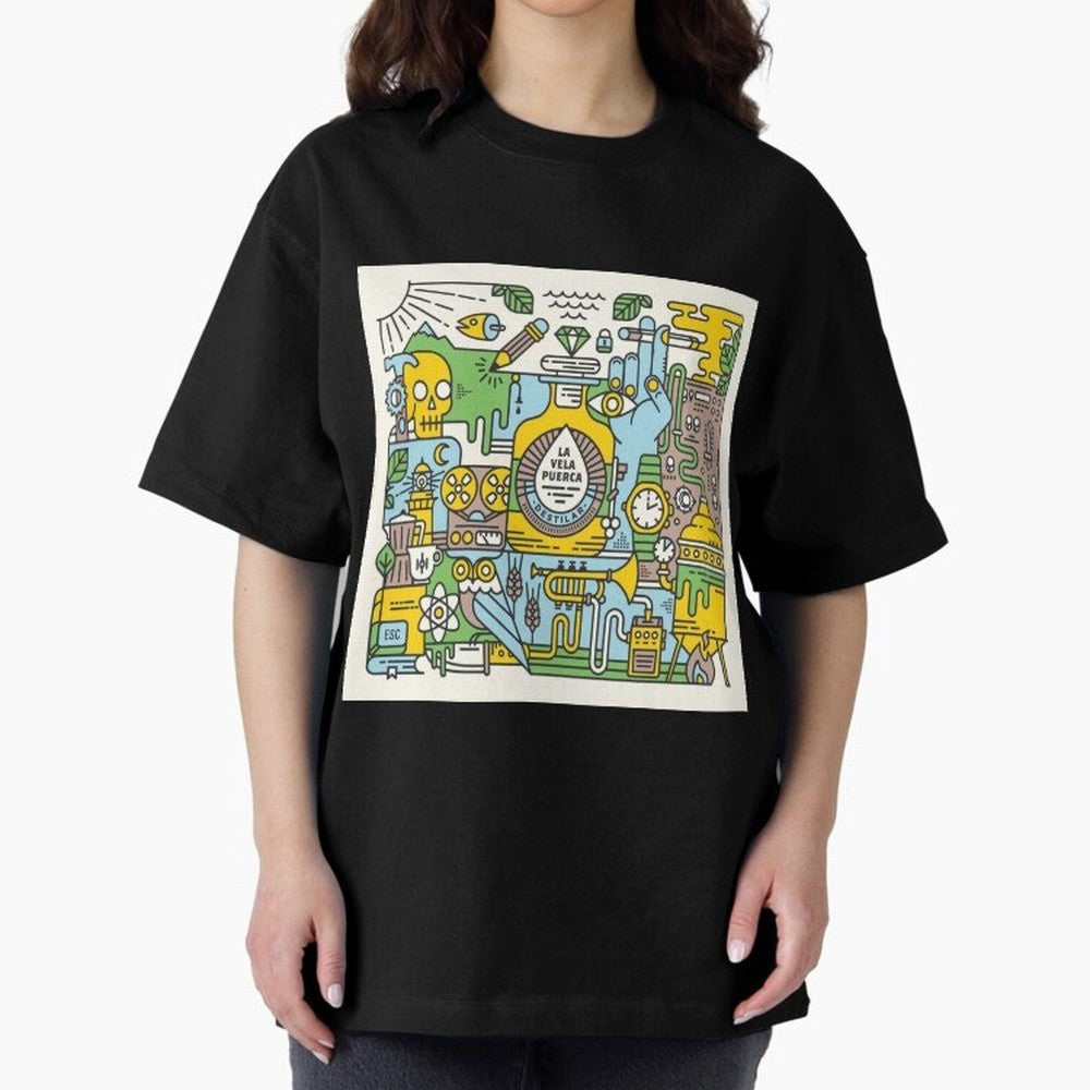 LA VELA PUERCA ROCK Oversized T-Shirt Show Love for Legendary Goals in Global Football Passion for FIFA World Cup 2026 Group Stage, with Messi, Neymar and Mbappe, England, Fan Favorite Moments, National Team Passion, Big Match Drama and Soccer