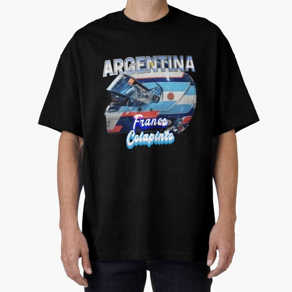 5306 Colapinto Helmet Argentina Oversized T-Shirt Support Your Favorite Stars during FIFA World Cup 2026 Spirit, Filled with Argentina, France and Brazil, Neymar, Haaland and Cristiano Ronaldo, Tournament Hype, Historic Matchups, Family Viewing